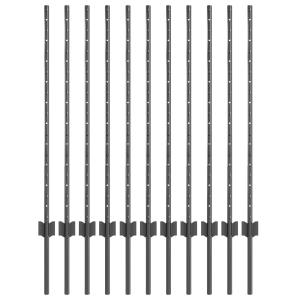 Postes de Cerca 22 pcs U-Channel Cinza 100 cm Aço H