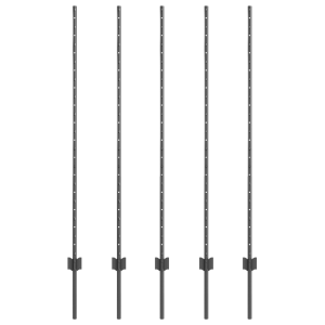 Postes de Vallas  10 pcs U-Channel Gris 140 cm Acero H