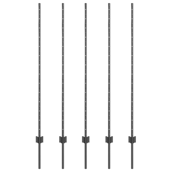 Conjunto com 20 Postes de Cerca em Canal U Cinza de 180 cm em Aço M 2