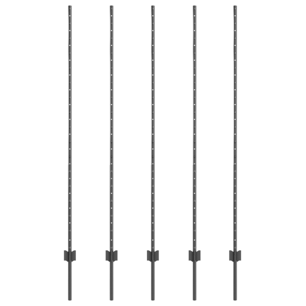 Poste de cercas 10 pcs Canal U Gris 150 cm Acero M 2
