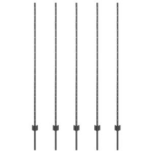 Postes de cercas 10 pcs en U gris 160 cm de acero H
