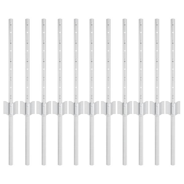 Conjunto de 11 Postes de Cerca em U. com canal de 40 cm. em Aço Galvanizado M 2