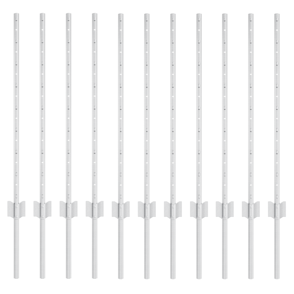 Postes de cerca  11 pcs canal U 80 cm acero galvanizado M 2