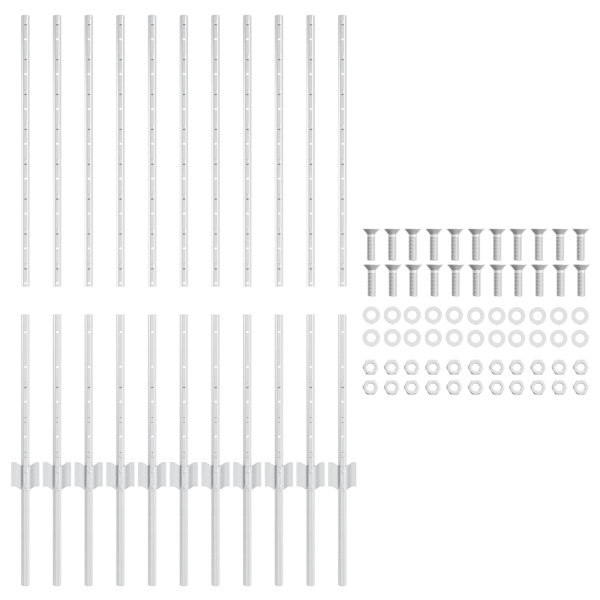 Poste de cercado 22 pcs canal U 100 cm acero galvanizado M 4