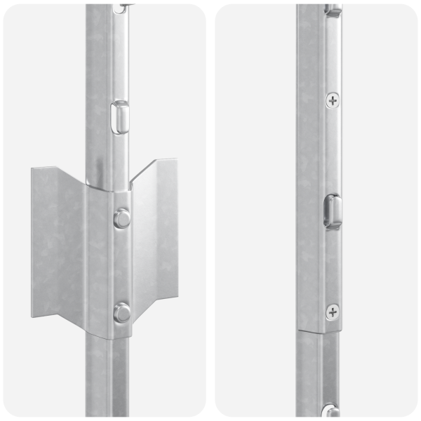 Postes de Cerca - 10 pcs de Canal U 120 cm em Aço Galvanizado M 5