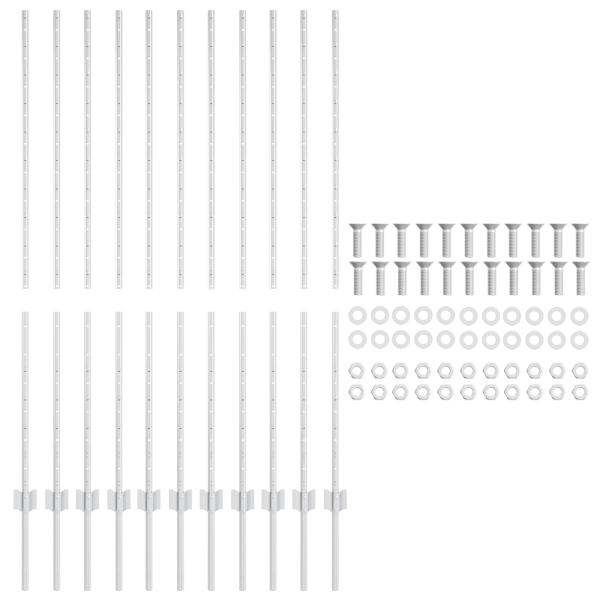 Postes de Cercado  22 pcs Canal U 140 cm Acero Galvanizado M 4