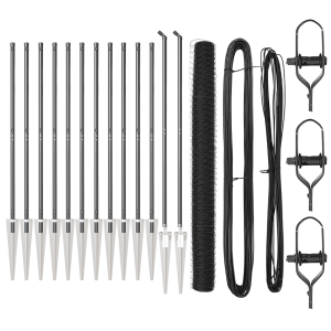 Conjunto de Cercas Conjunto de 2 Cinza Aço 25 x 1.5 m Dobrável H