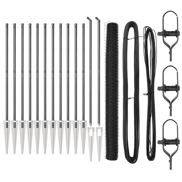 Conjunto de Cercas Conjunto de 2 Cinza Aço 25 x 1.5 m Dobrável M 2