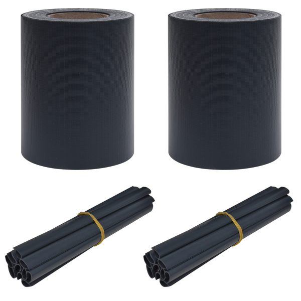 Tela de Privacidade para Jardim 2 pcs PVC 35x0.19 m Cinza Escuro Fosco M 2