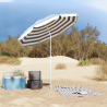 Parasol de Playa  con Polo de Metal Azul y Blanco 161x193 cm de Poliéster 3