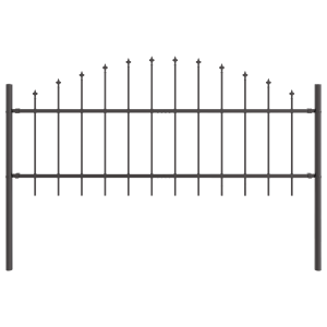Cerca de Jardín  con Parte Superior en Forma de Arco Gris 1.7x0.75 m de Acero H