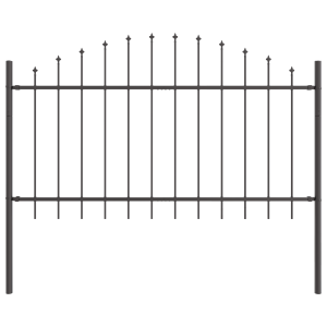 Cerca de Jardim em cinza. com topo arqueado. 1.7x0.1 m. feita de aço. H