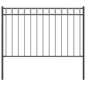 Valla de Jardín Gris 1.7x0.8 m de Acero H