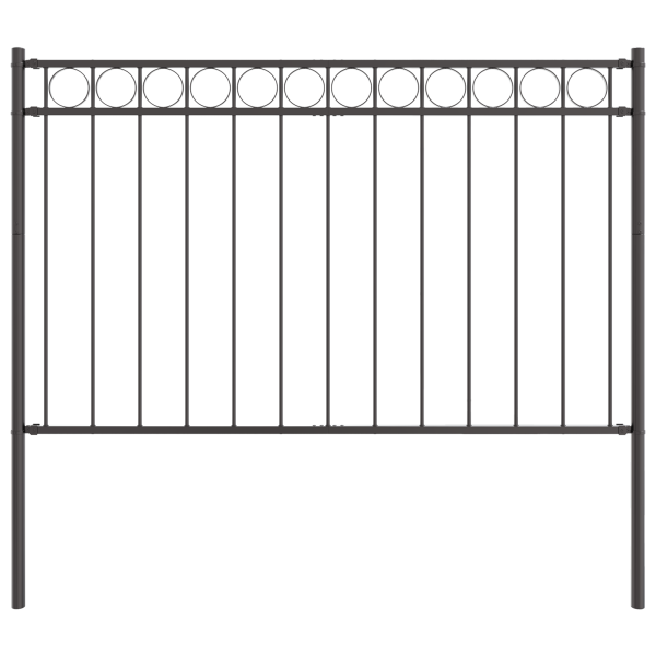 Cerca de Jardim Cinza 1.7x0.8 m Aço M 2