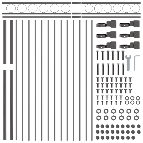 valla de jardín  gris 1.7x1.2 m de acero M 4
