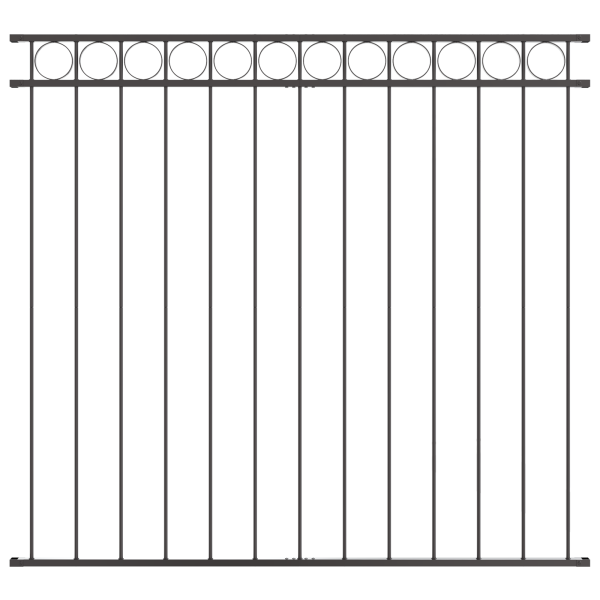 Panel de valla de acero gris 1.7x1.5 m M 2