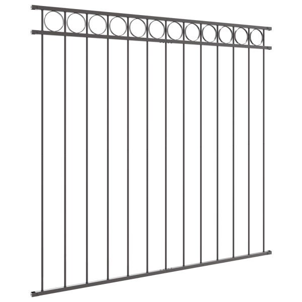 Painel de Cerca de Aço Cinzento 1.7x1.5 m M 4