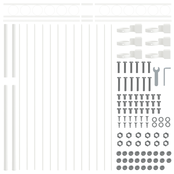 Cerca de Jardim  Branca 1.7x1.2 m em Aço M 4