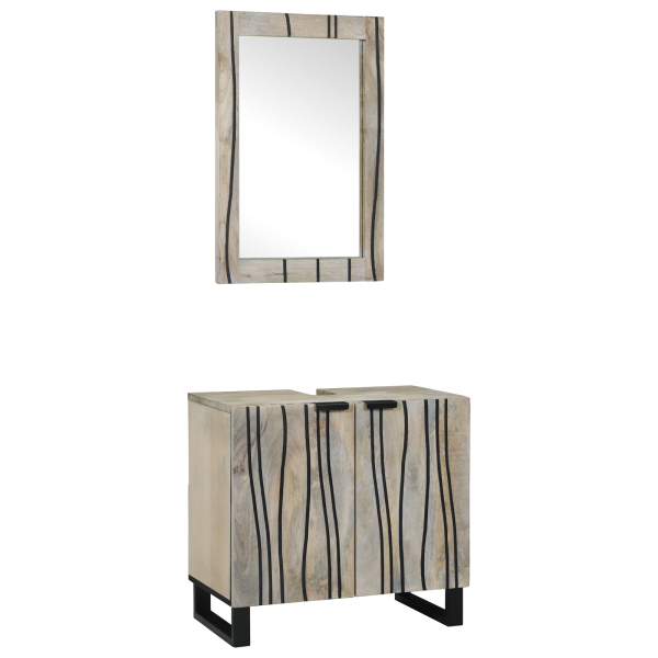 Juego de muebles de baño 2 pcs Blanco 62 x 33 x 58 cm D