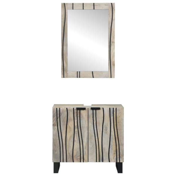 Conjunto de Móveis para Banheiro 2 pcs Branco 62 x 33 x 58 cm M 5