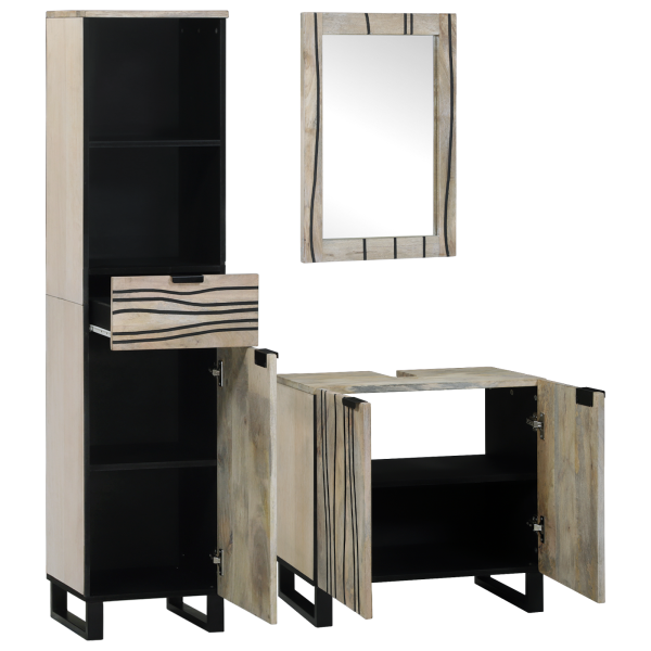 Juego de muebles de baño 3 pcs Blanco 38 x 33 x 160 cm M 2