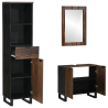 Juego de muebles de baño 3 pcs Madera Nuez 38 x 33 x 160 cm 2