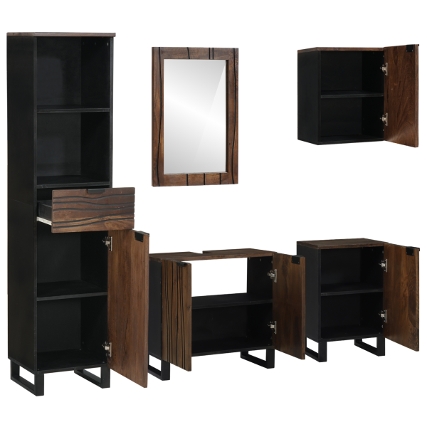 Juego de muebles de baño 5 pcs Blanco 38 x 33 x 160 cm M 2