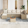 Conjunto de Sofá de Jardim 8 pcs Bege. branco Grande 3