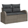 Conjunto de Sofás de Jardim  com Almofadas Cinza Rattan 4