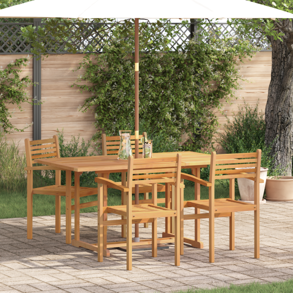 Conjunto de Comedor de Jardín 5 pcs Marrón D