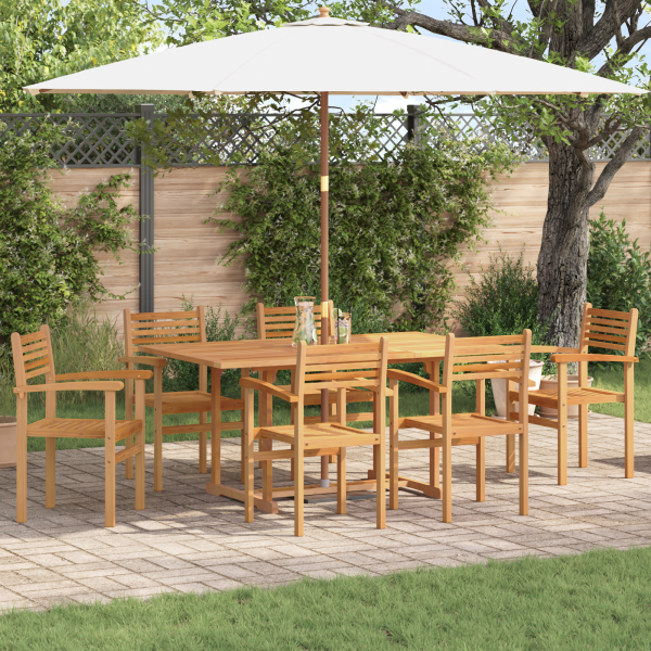 Conjunto de Comedor de Jardín 7 pcs Marrón D