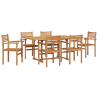 Conjunto de Comedor de Jardín 7 pcs Marrón 2