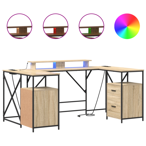 Escritorio con cajón Roble de Sonoma 182 x 101 x 87.5 cm M 4
