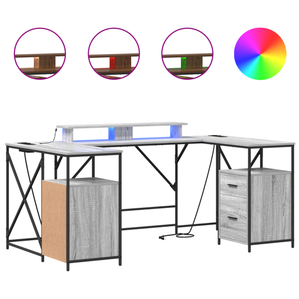 Escritorio Gris sonoma 182 x 101 x 87.5 cm Madera contrachapada M 4