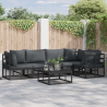 Conjunto de Sofá de Jardim 5 pcs Preto 283 x 143 x 71 cm 1