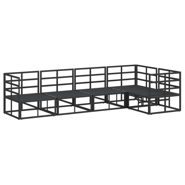 Conjunto de Sofá de Jardim 5 pcs Preto 283 x 143 x 71 cm M 5