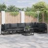 Conjunto de Sofá de Jardim 6 pcs Preto 70 x 70 x 32 cm Alumínio 1