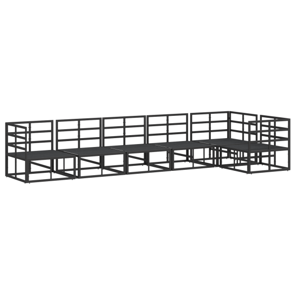 Conjunto de Sofá de Jardim 6 pcs Preto 70 x 70 x 32 cm Alumínio M 5