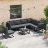 Conjunto de Sofá de Jardim 7 pcs Preto 70 x 70 x 32 cm Alumínio 3