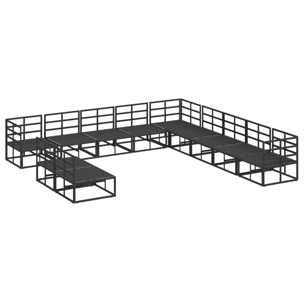 Conjunto de sofá de jardín 11 pcs Negro 70 x 70 x 32 cm M 5