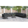 Conjunto de sofá de jardín 12 pcs Negro 70 x 70 x 32 cm 4