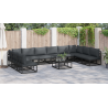 Conjunto de Sofá de Jardim 10 pcs Preto 423 x 211.5 x 71 cm 4