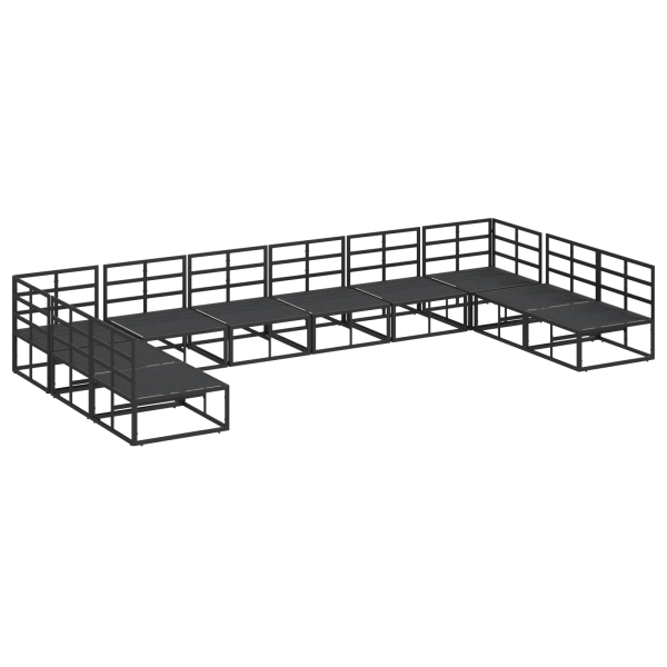Conjunto de Sofá de Jardim 10 pcs Preto 423 x 211.5 x 71 cm M 5