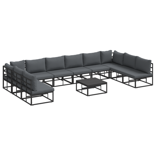 Conjunto de Sofá de Jardim 11 pcs Preto 70 x 70 x 32 cm M 2