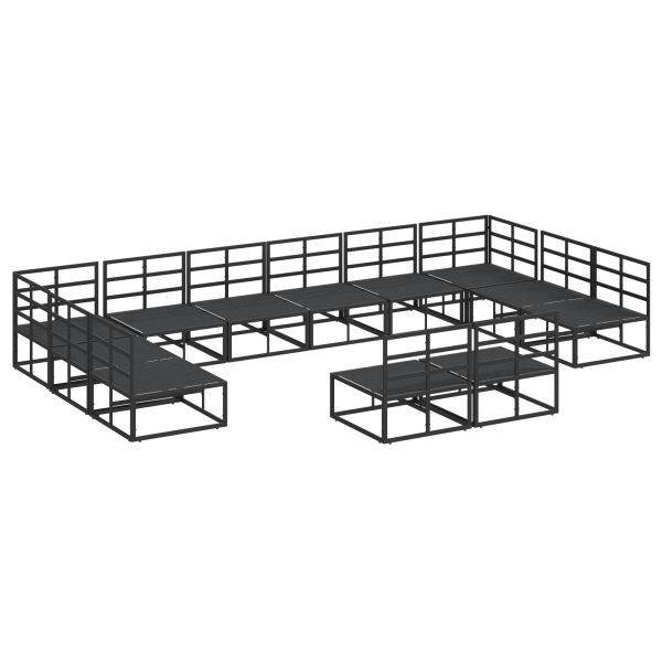 Conjunto de Sofá de Jardim 12 pcs Preto 423 x 211.5 x 71 cm M 5