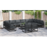 Conjunto de Sofá de Jardim 13 pcs Preto 70 x 70 x 32 cm 4