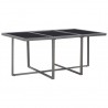 Set de comedor de jardín 11 pzas y cojines ratán sintético gris 3