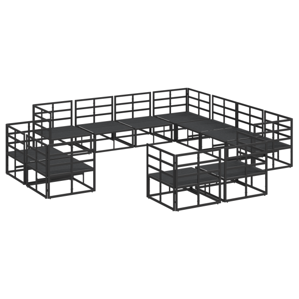 Conjunto de Sofá de Jardim 11 pcs Preto 283 x 283 x 71 cm M 5