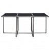 Set de comedor de jardín 11 pzas y cojines ratán sintético gris 4