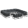 Conjunto de Sofá de Jardim 14 pcs Preto 70 x 70 x 32 cm 2